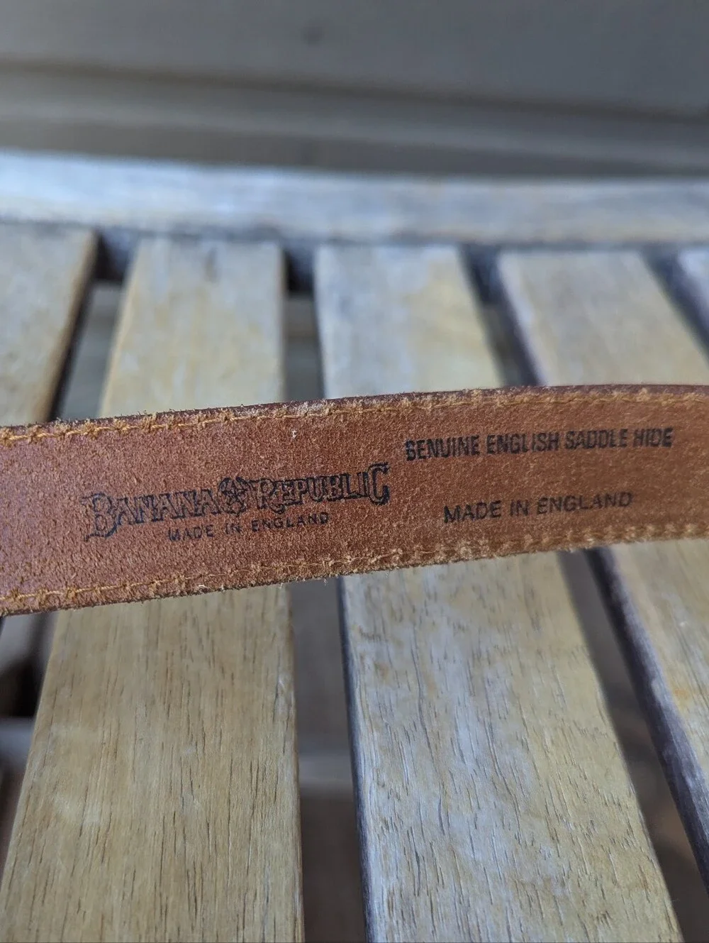 VTG 80s Banana Republic English Saddle Hide Leather Money Belt Size 32